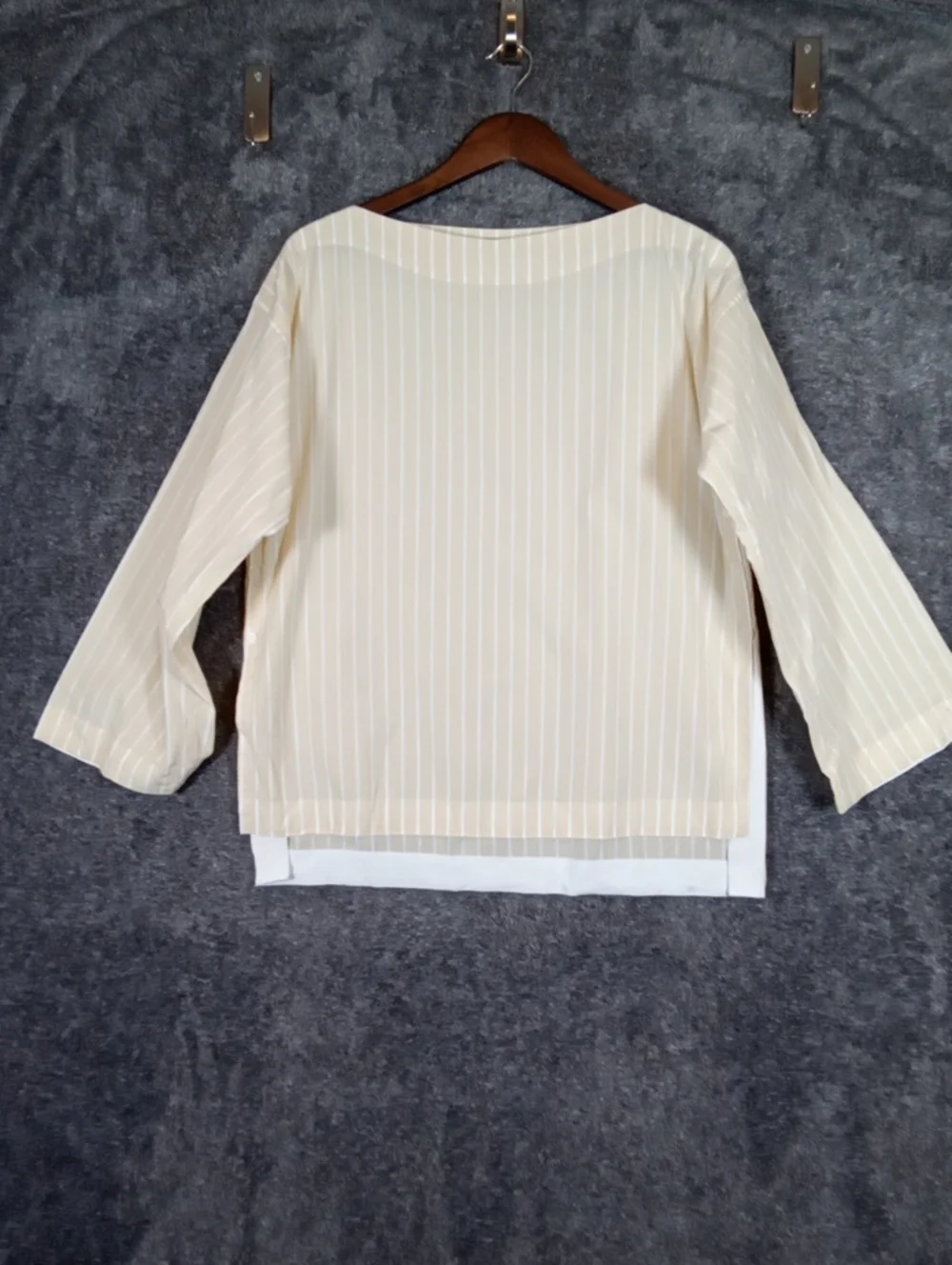 J Crew Ciel Top Striped Cotton Top Butter Yellow Striped Boat Neck Preppy Womens